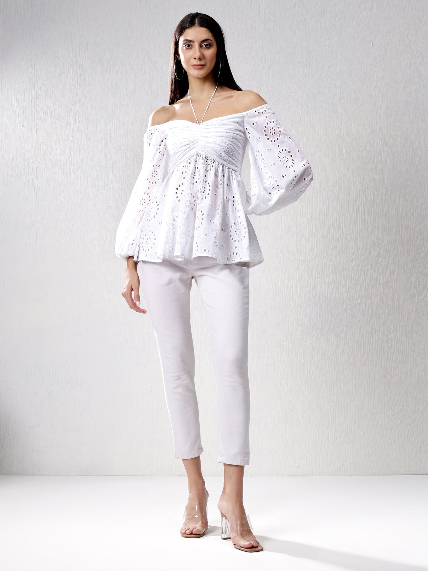 Off-Shoulder Schiffli top