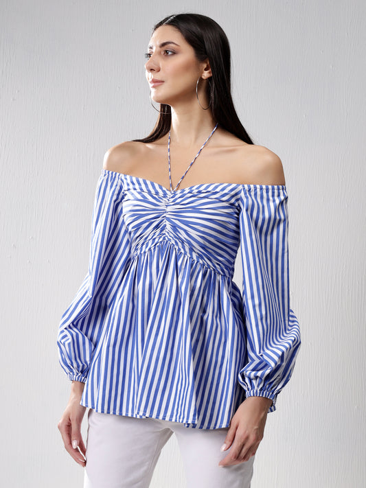 Off-Shoulder Stripes top