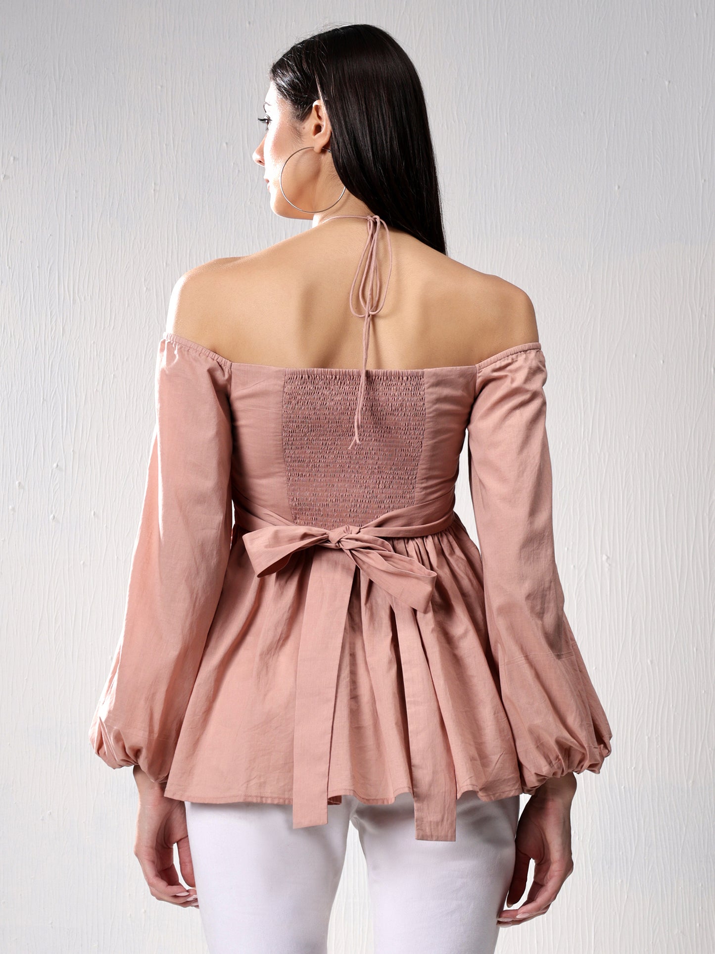 Off-Shoulder Tan Top