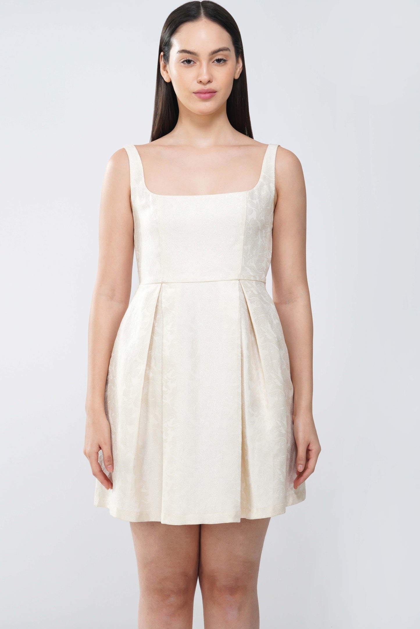 Jacquard pleated dress