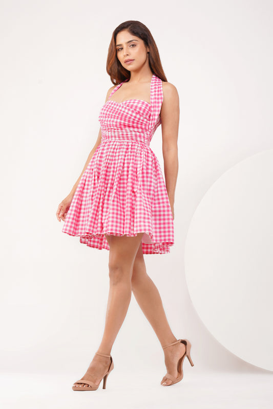 Gingham mini dress