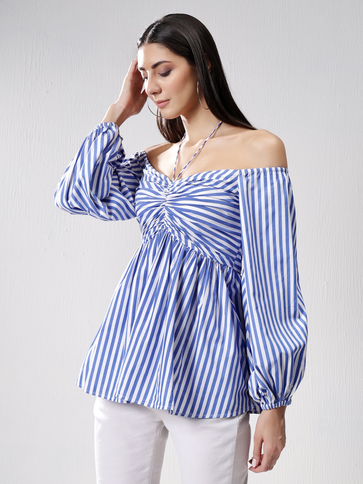 Off-Shoulder Stripes top