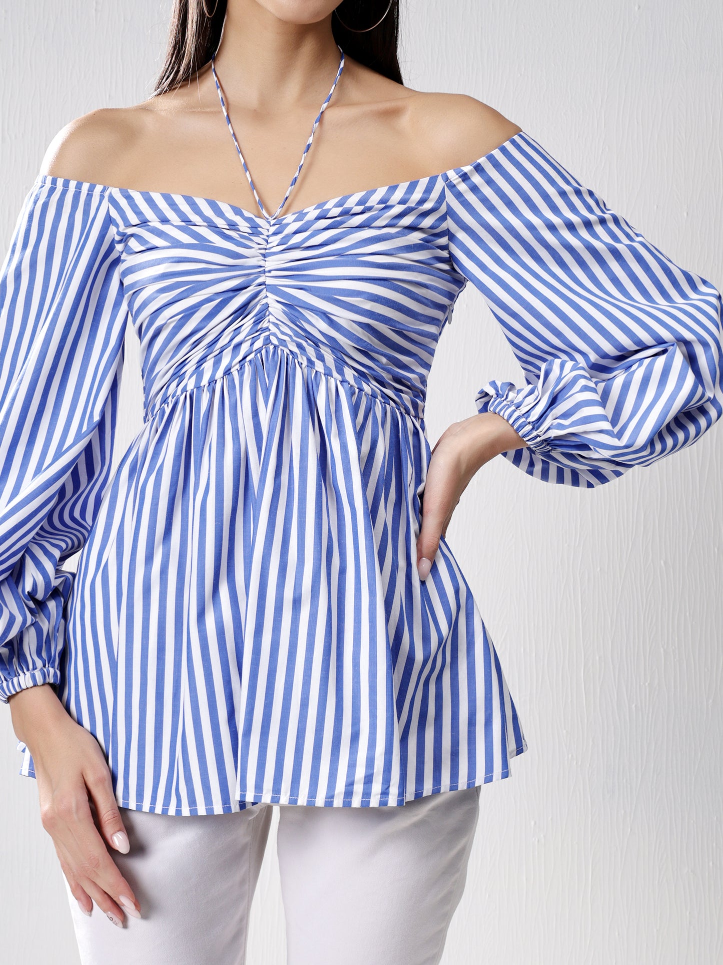 Off-Shoulder Stripes top