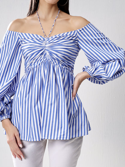 Off-Shoulder Stripes top