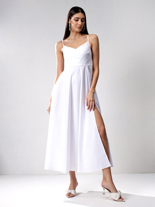 White slit midi