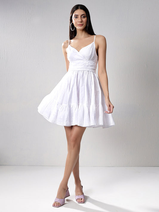 White tiered dress