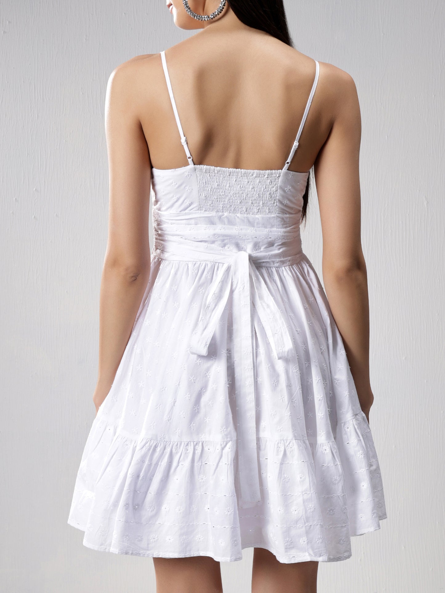 White tiered dress