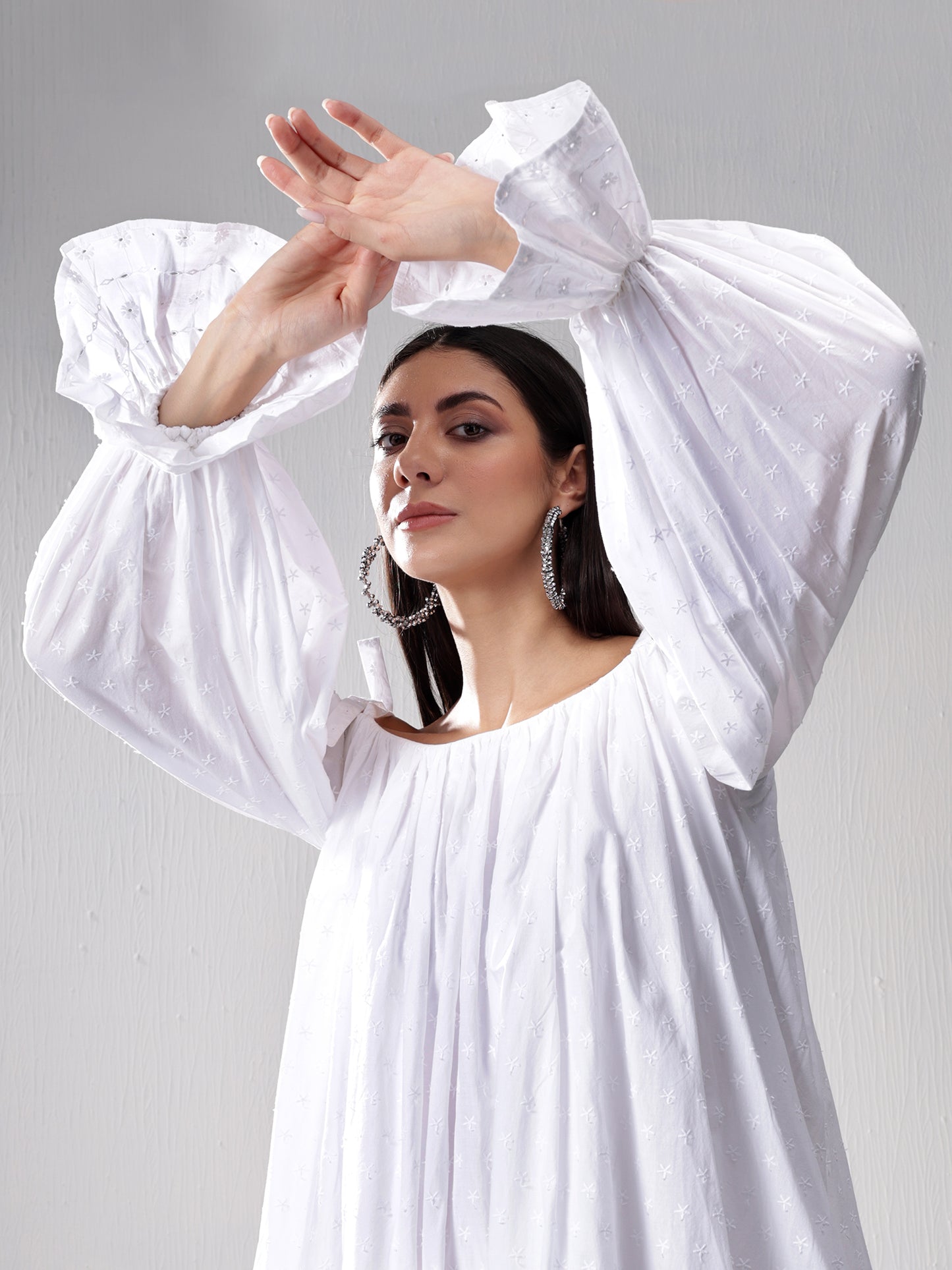 White Tiered Off Shoulder Dress
