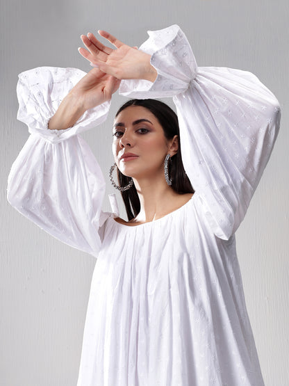 White Tiered Off Shoulder Dress