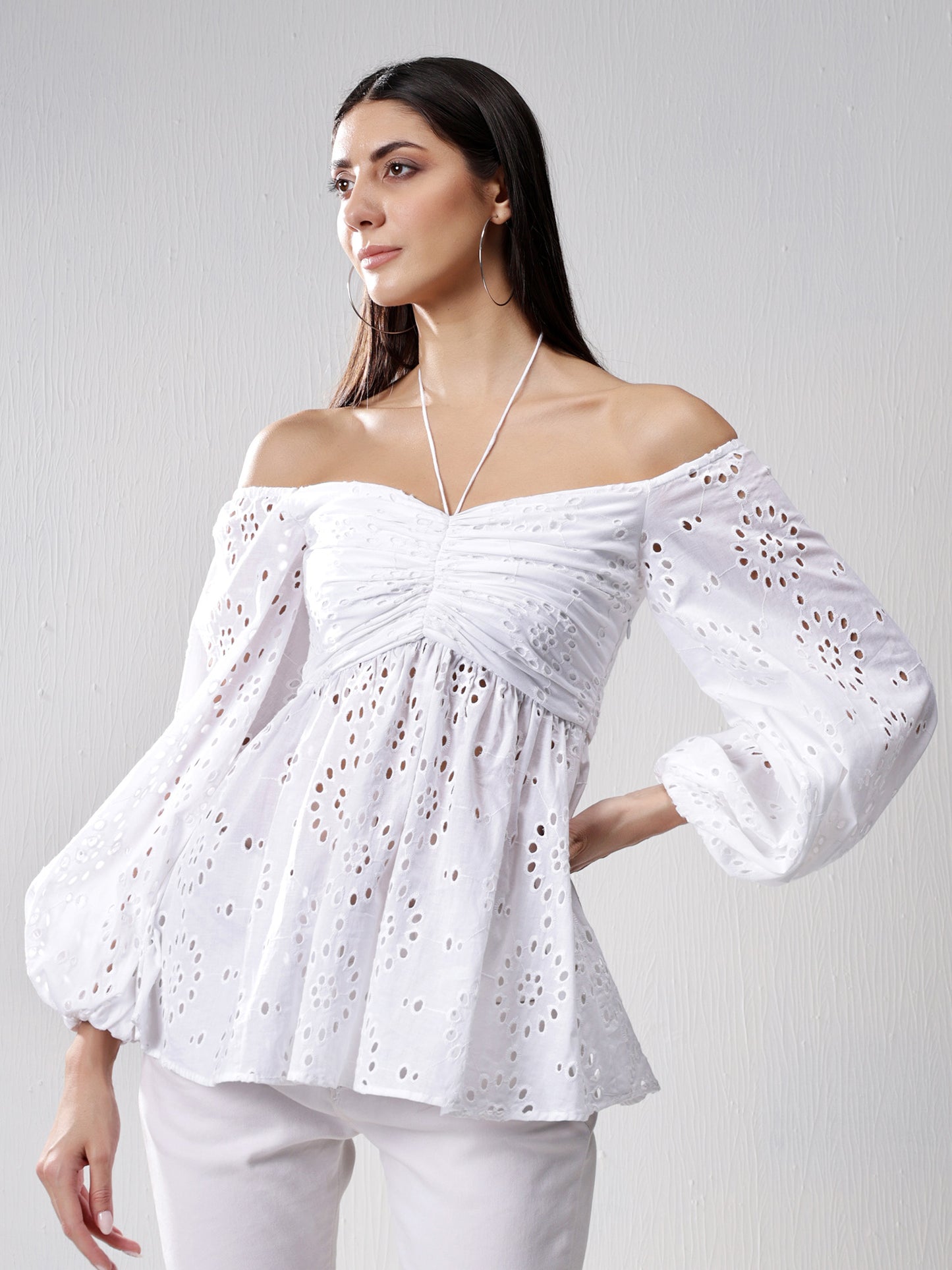 Off-Shoulder Schiffli top