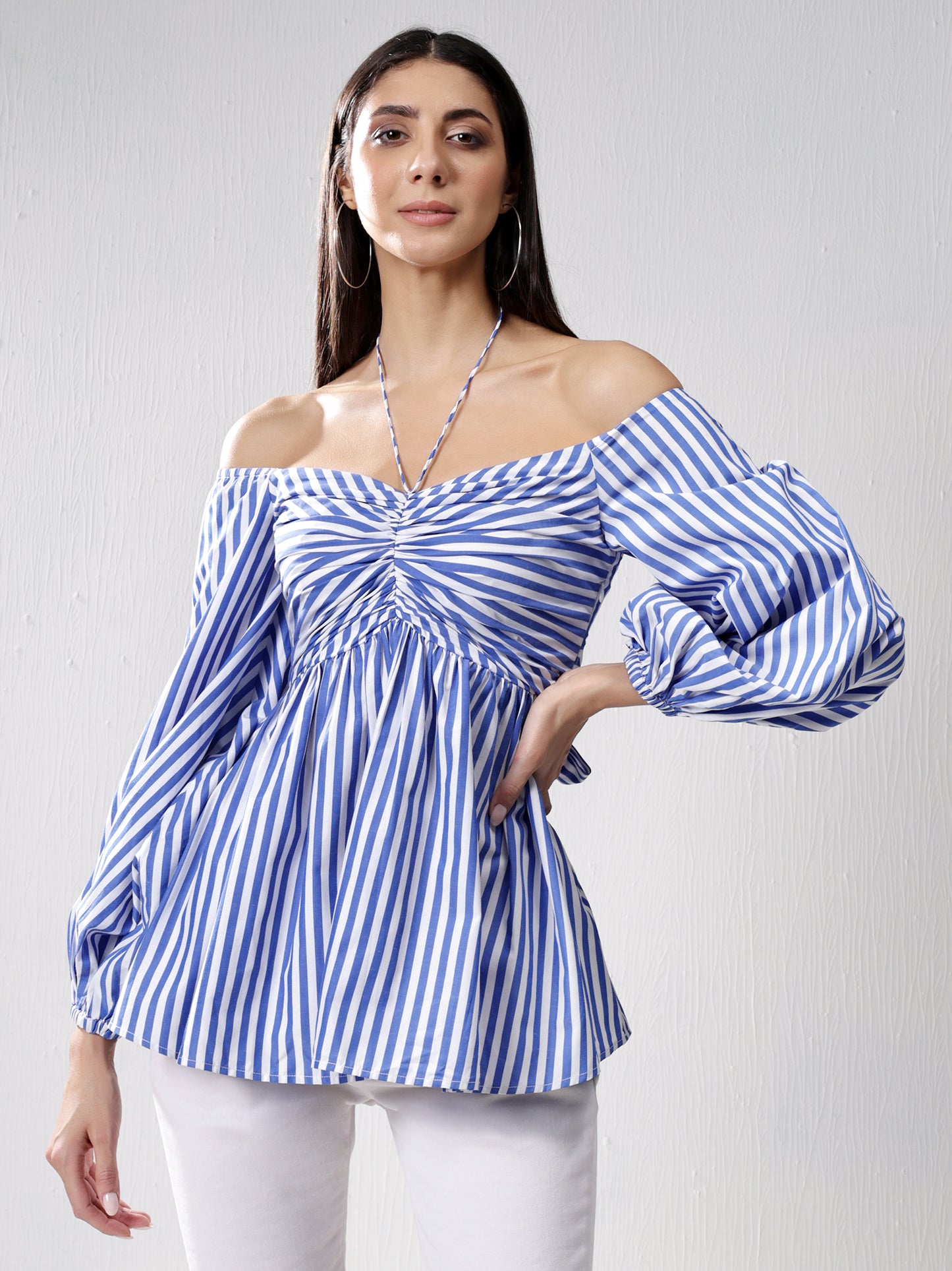 Off-Shoulder Stripes top