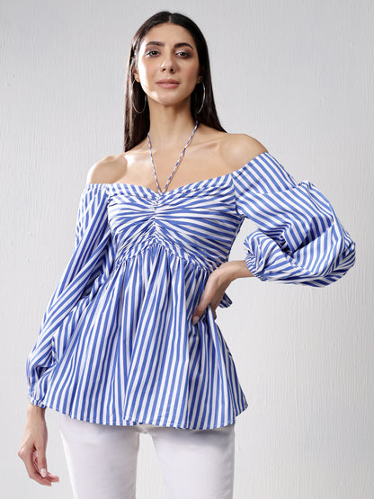 Off-Shoulder Stripes top