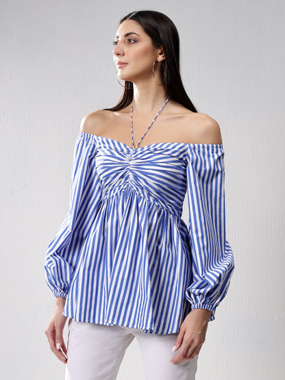 Off-Shoulder Stripes top