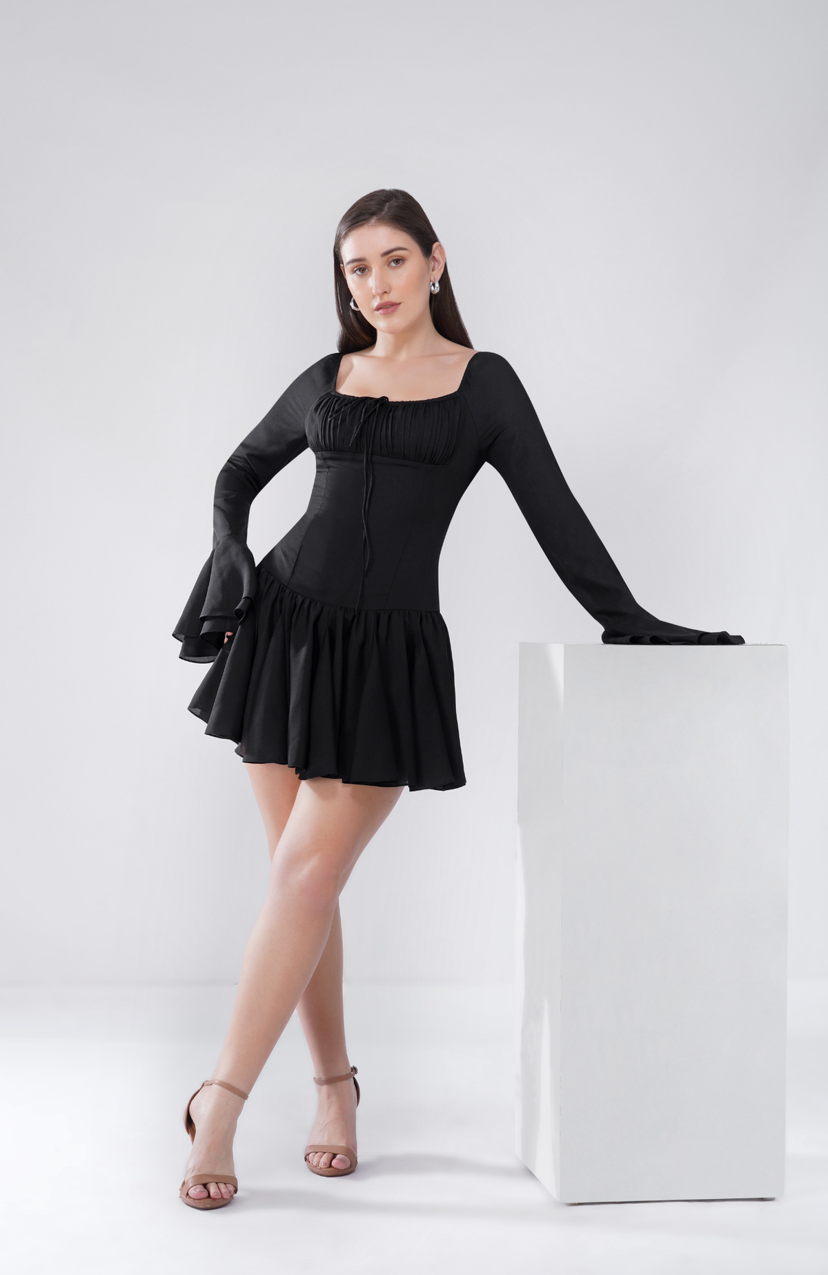 Drop waist panel dress