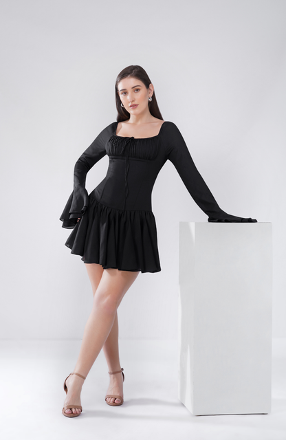 Drop waist panel dress