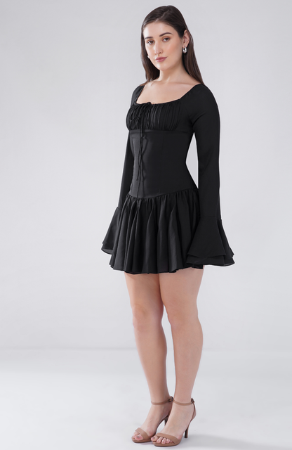 Drop waist panel dress