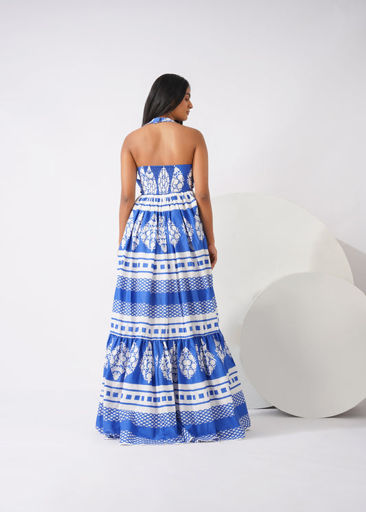Indigo mosaic maxi