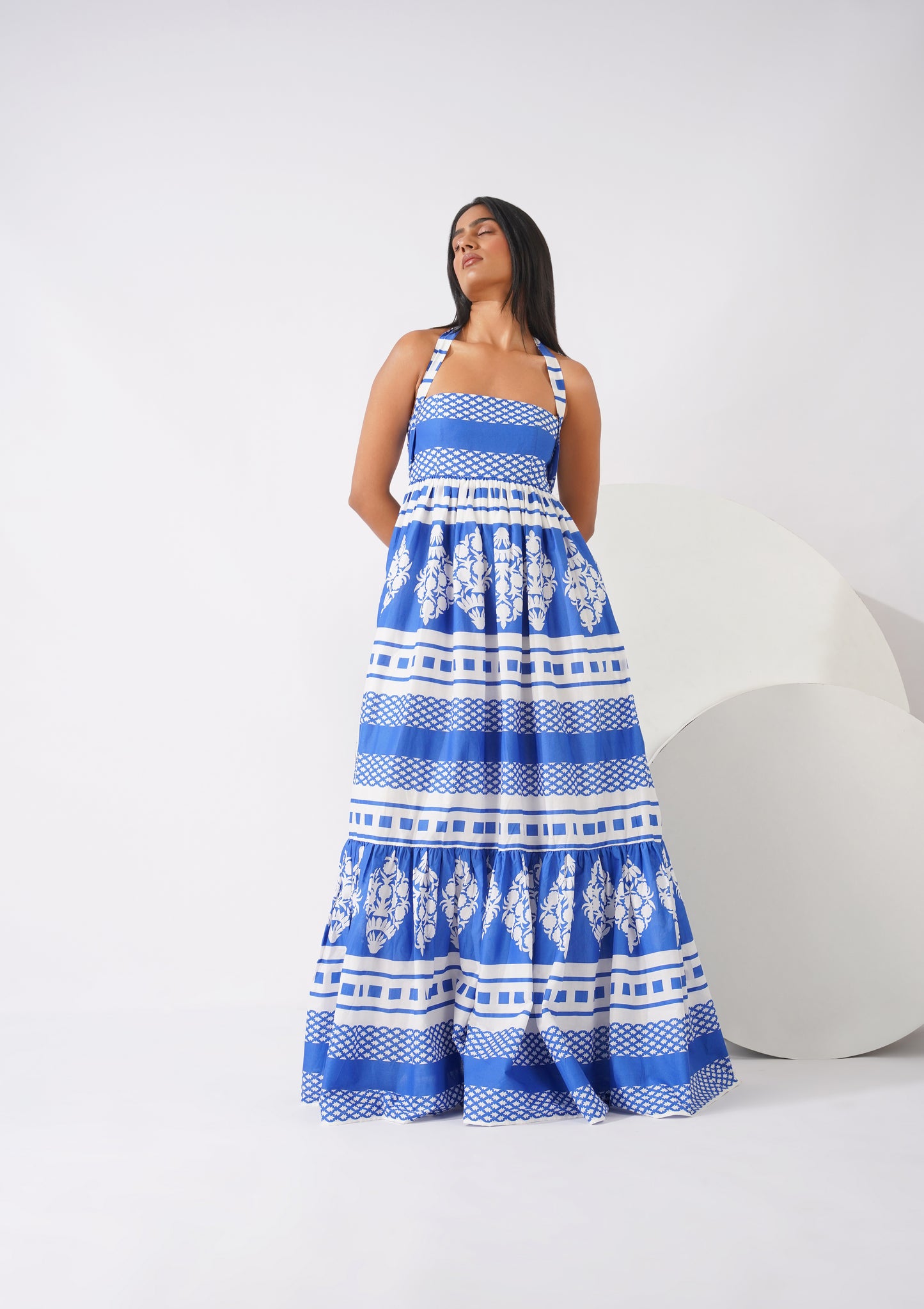 Indigo mosaic maxi