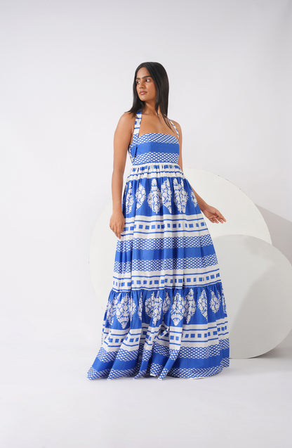 Indigo mosaic maxi