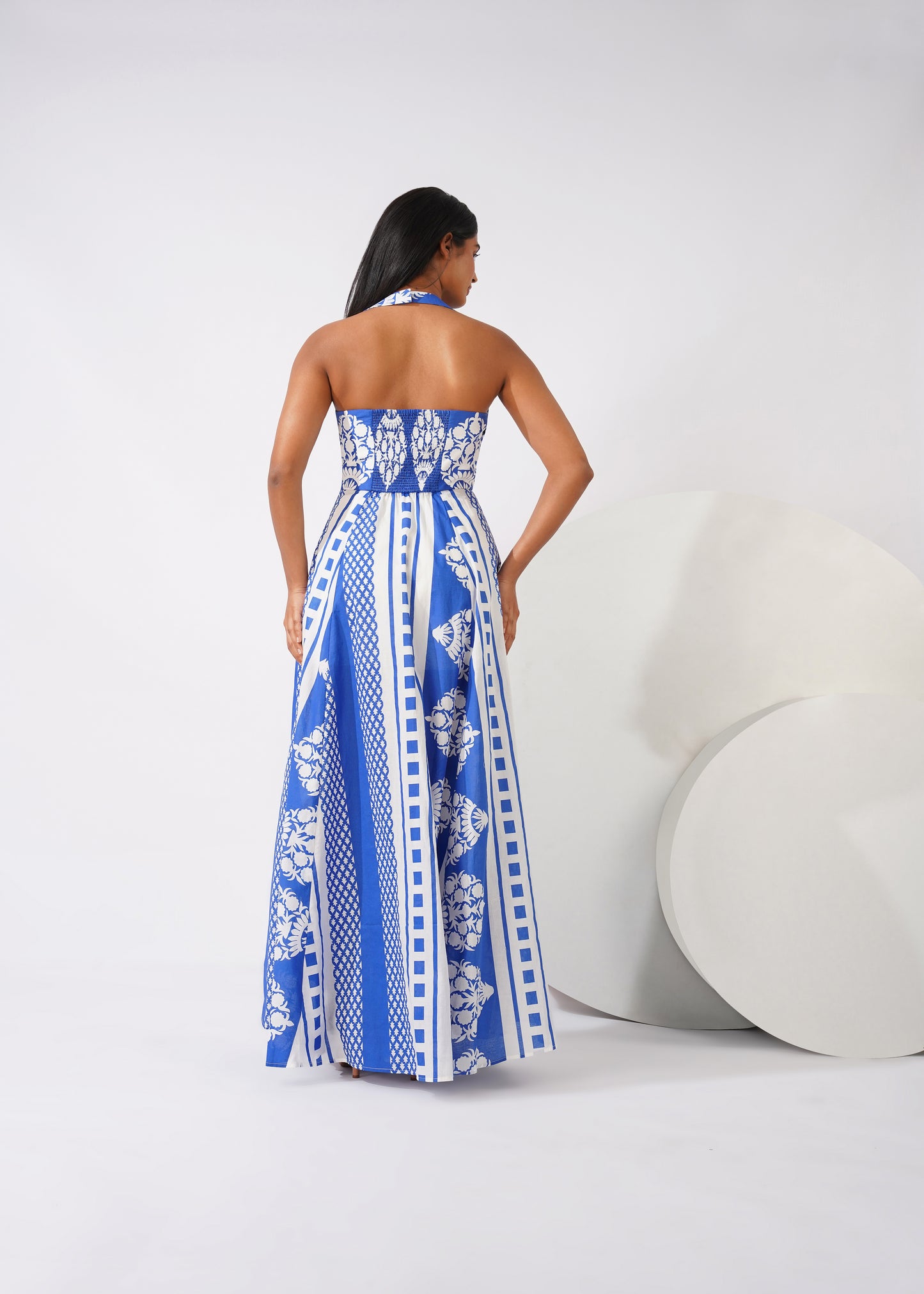Indigo mosaic top