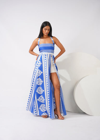 Indigo mosaic top
