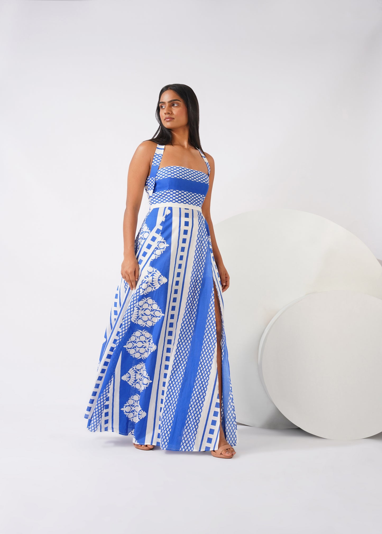Indigo mosaic top
