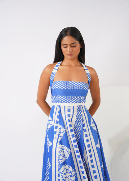 Indigo mosaic top