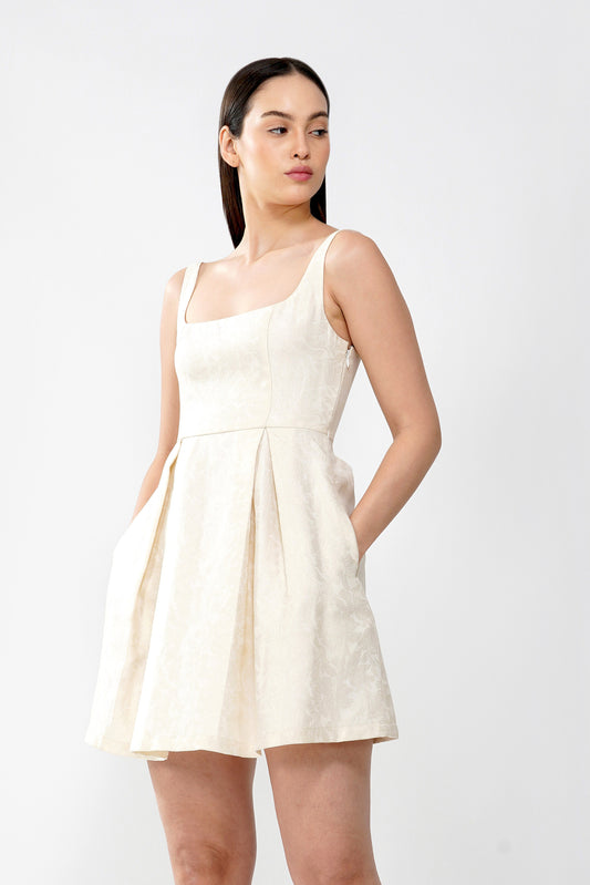 Jacquard pleated dress