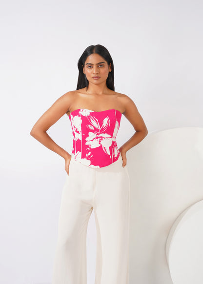 Blush bloom corset top