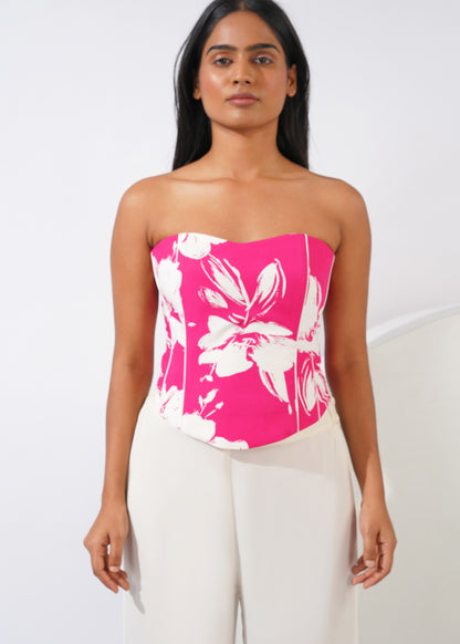 Blush bloom corset top
