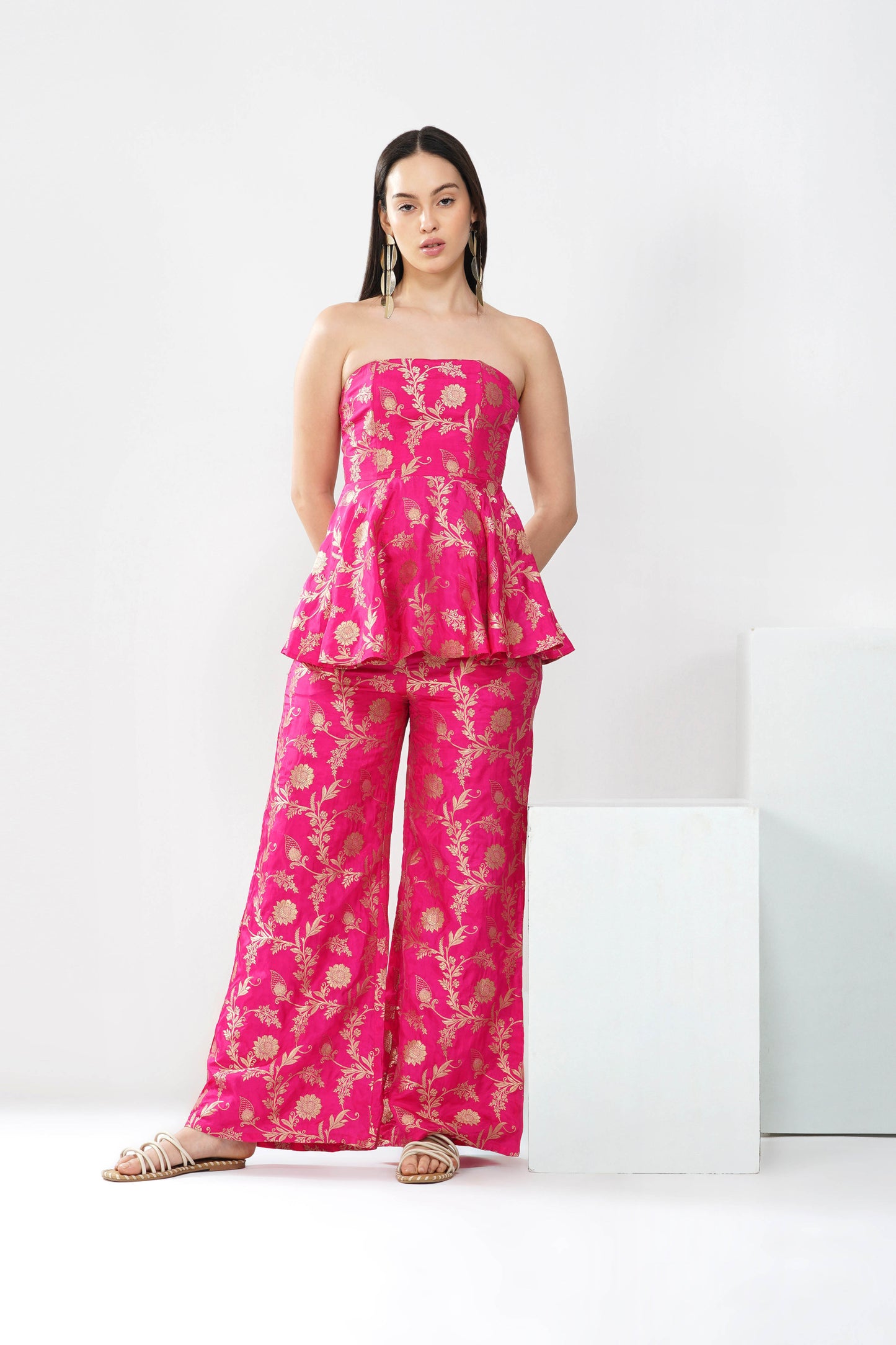 Brocade Peplum Top