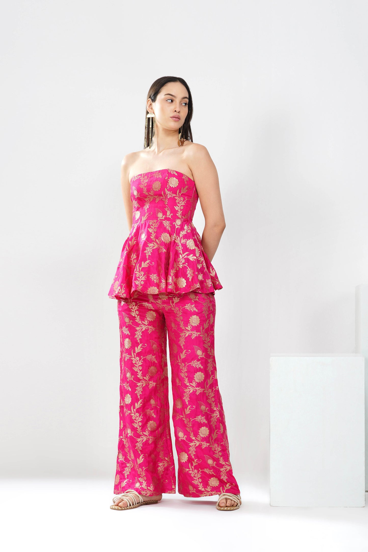 Brocade Peplum Top