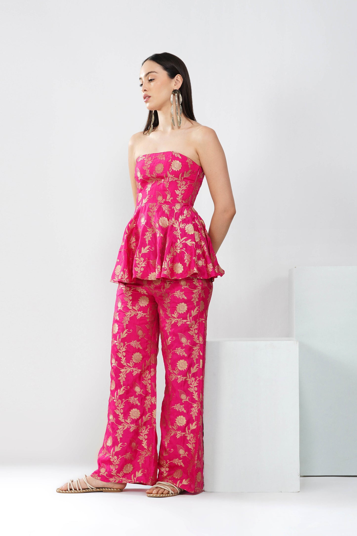 Brocade Peplum Top