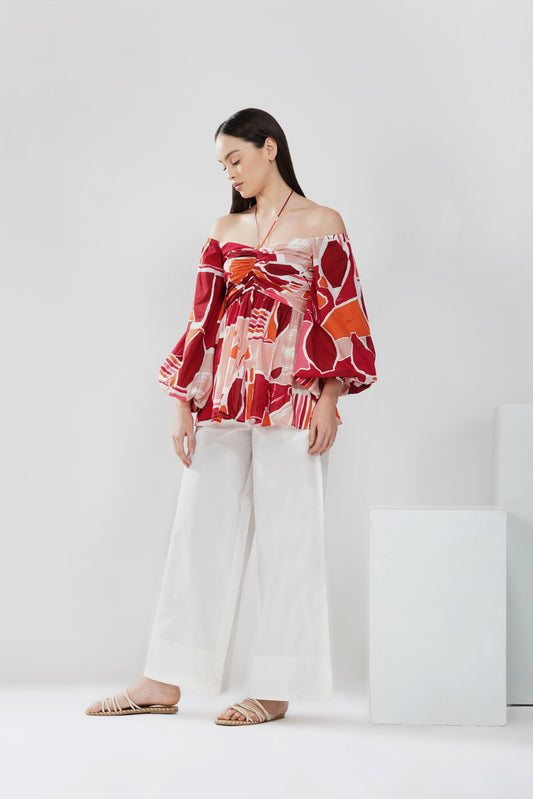 Off-Shoulder Printed top