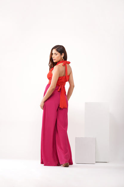 Colour blocked jumpsuit