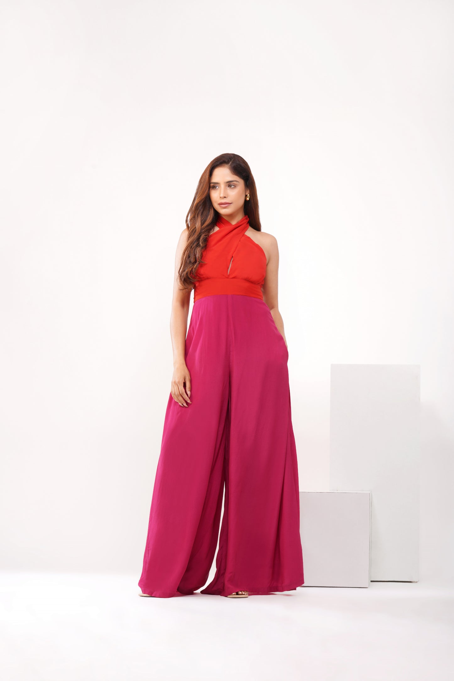 Colour blocked jumpsuit