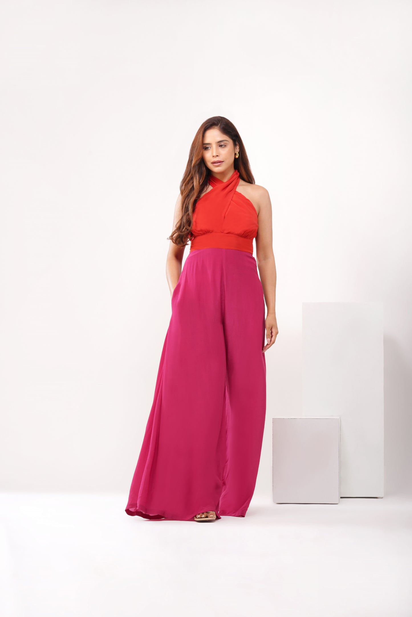 Colour blocked jumpsuit
