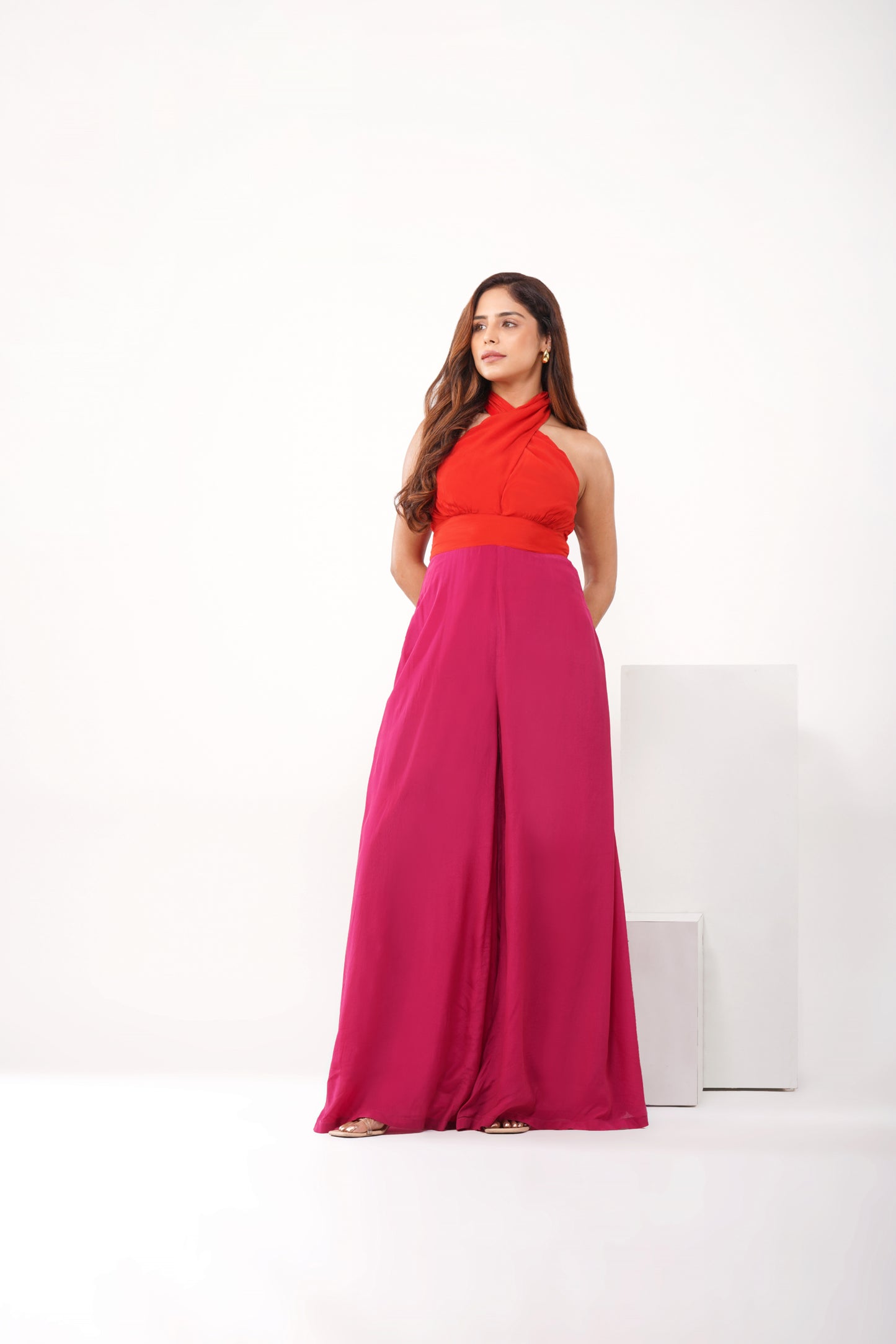 Colour blocked jumpsuit