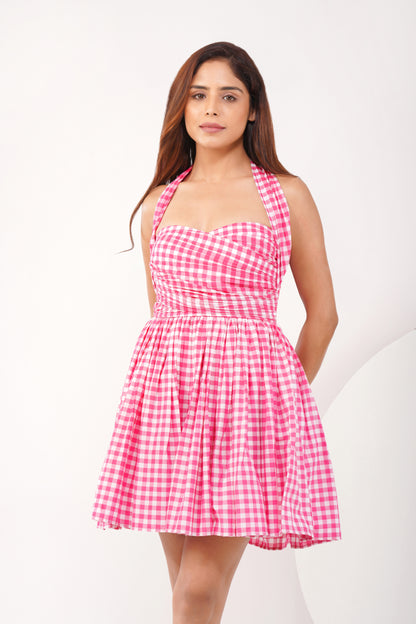 Gingham mini dress