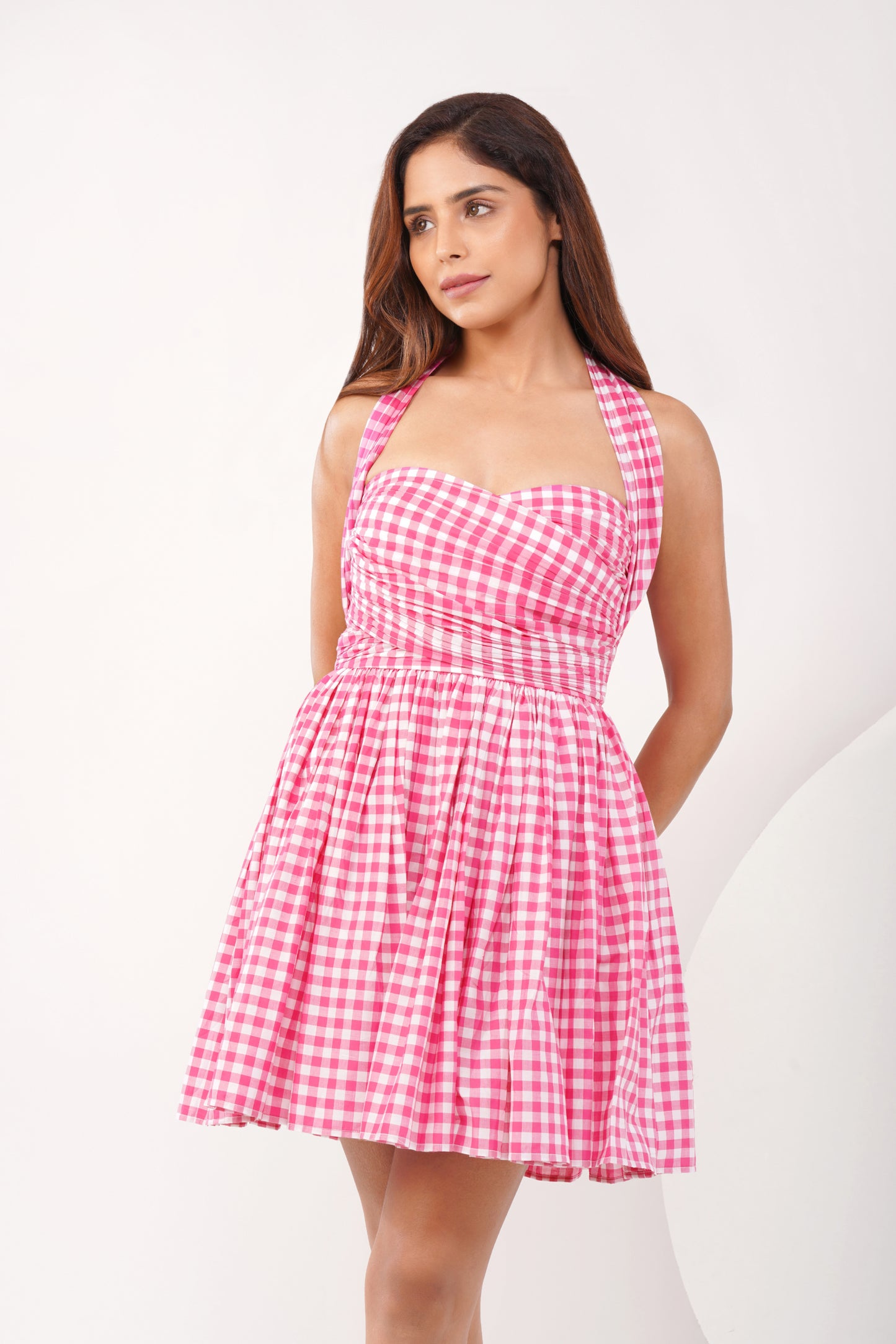 Gingham mini dress