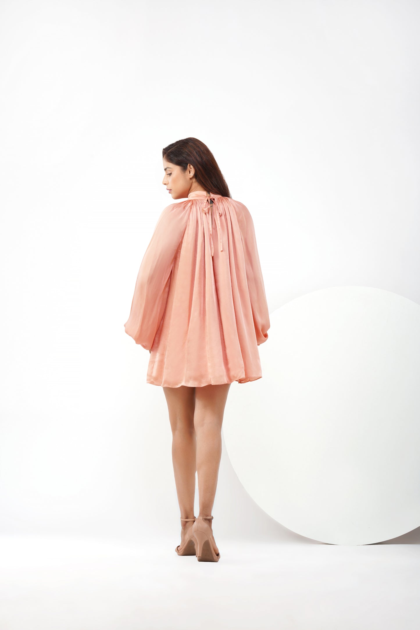 Salmon flare dress