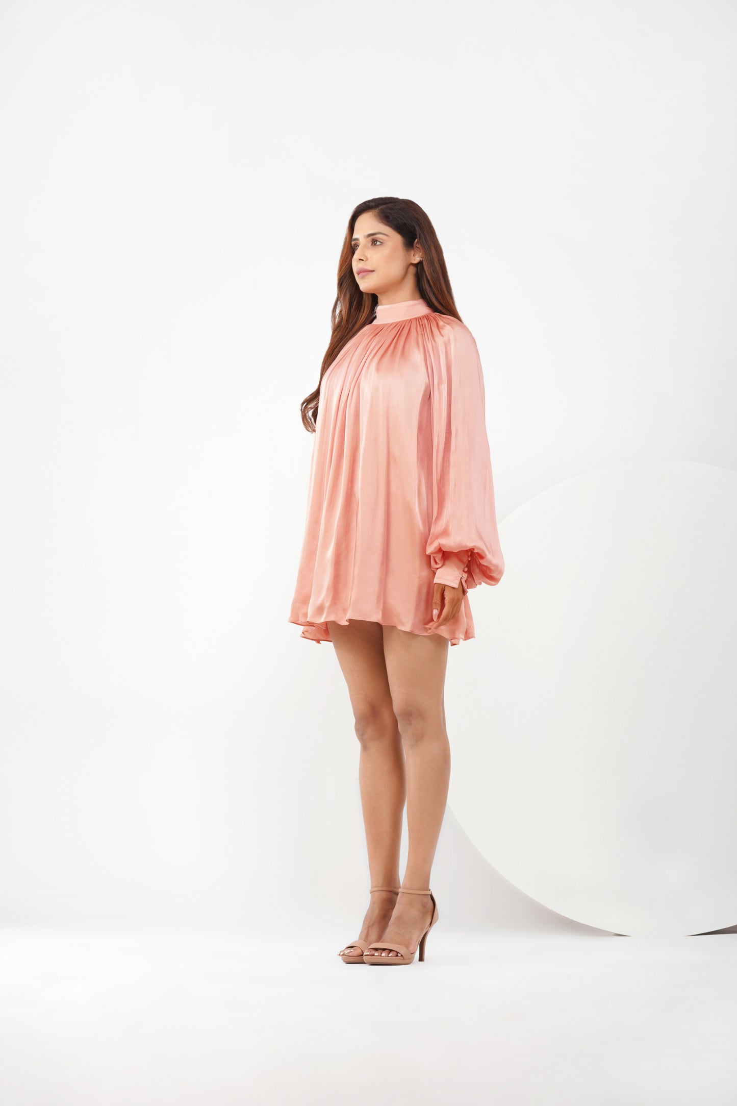 Salmon flare dress