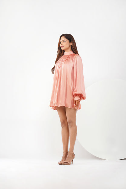 Salmon flare dress