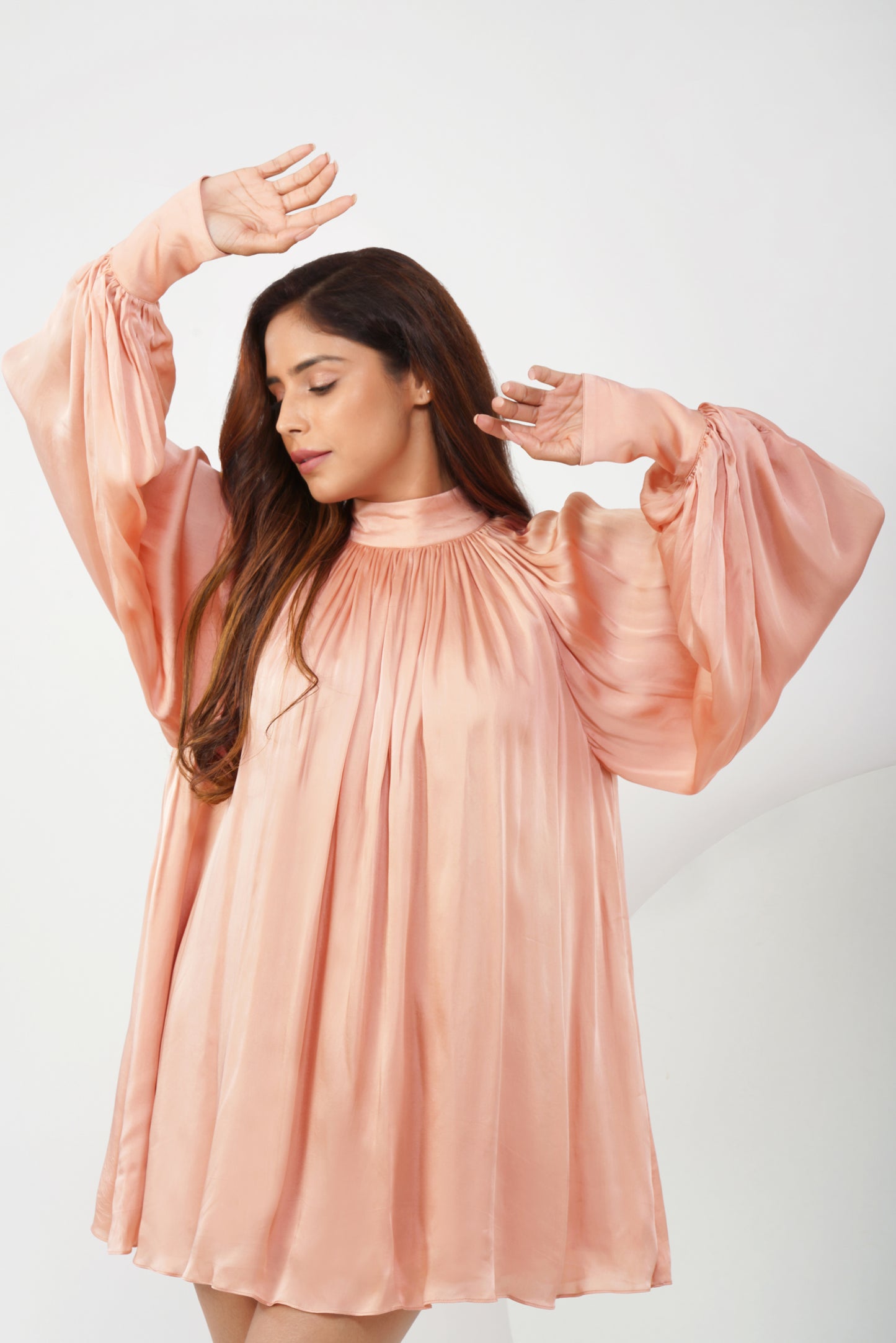 Salmon flare dress