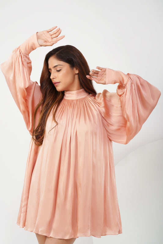 Salmon flare dress