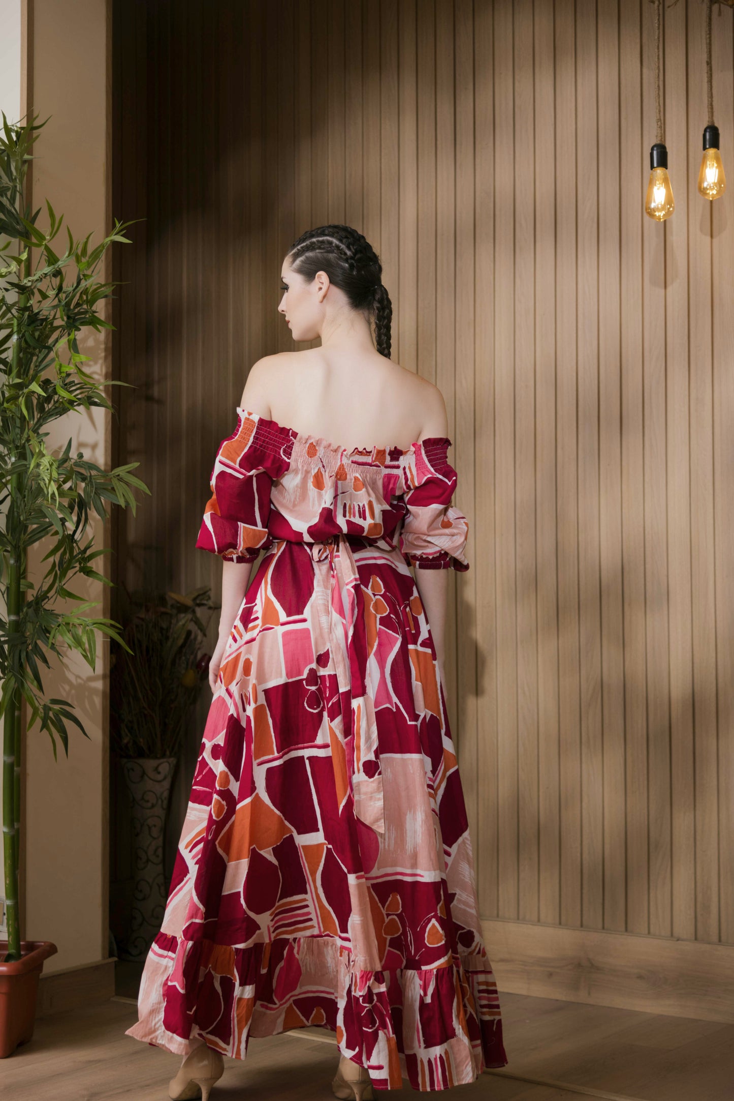 Off-Shoulder Tiered Maxi