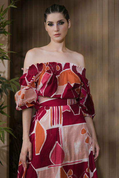 Off-Shoulder Tiered Maxi