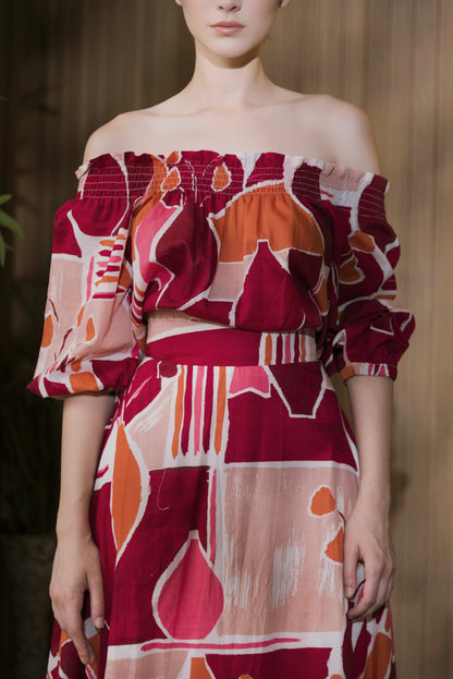 Off-Shoulder Tiered Maxi