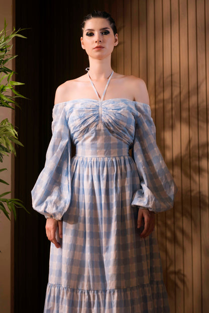 Gingham Tiered Maxi