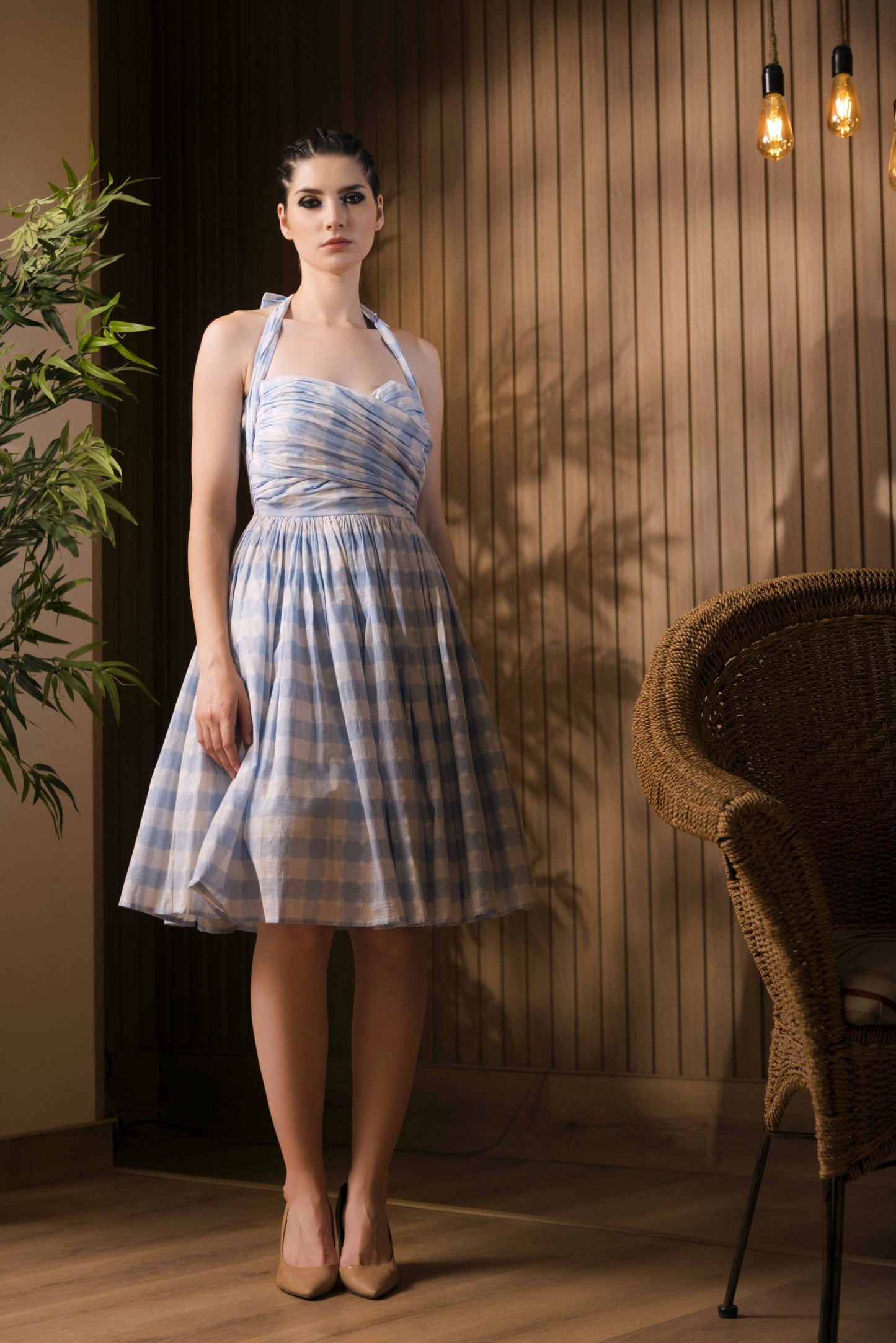 Gingham Dobby Dress